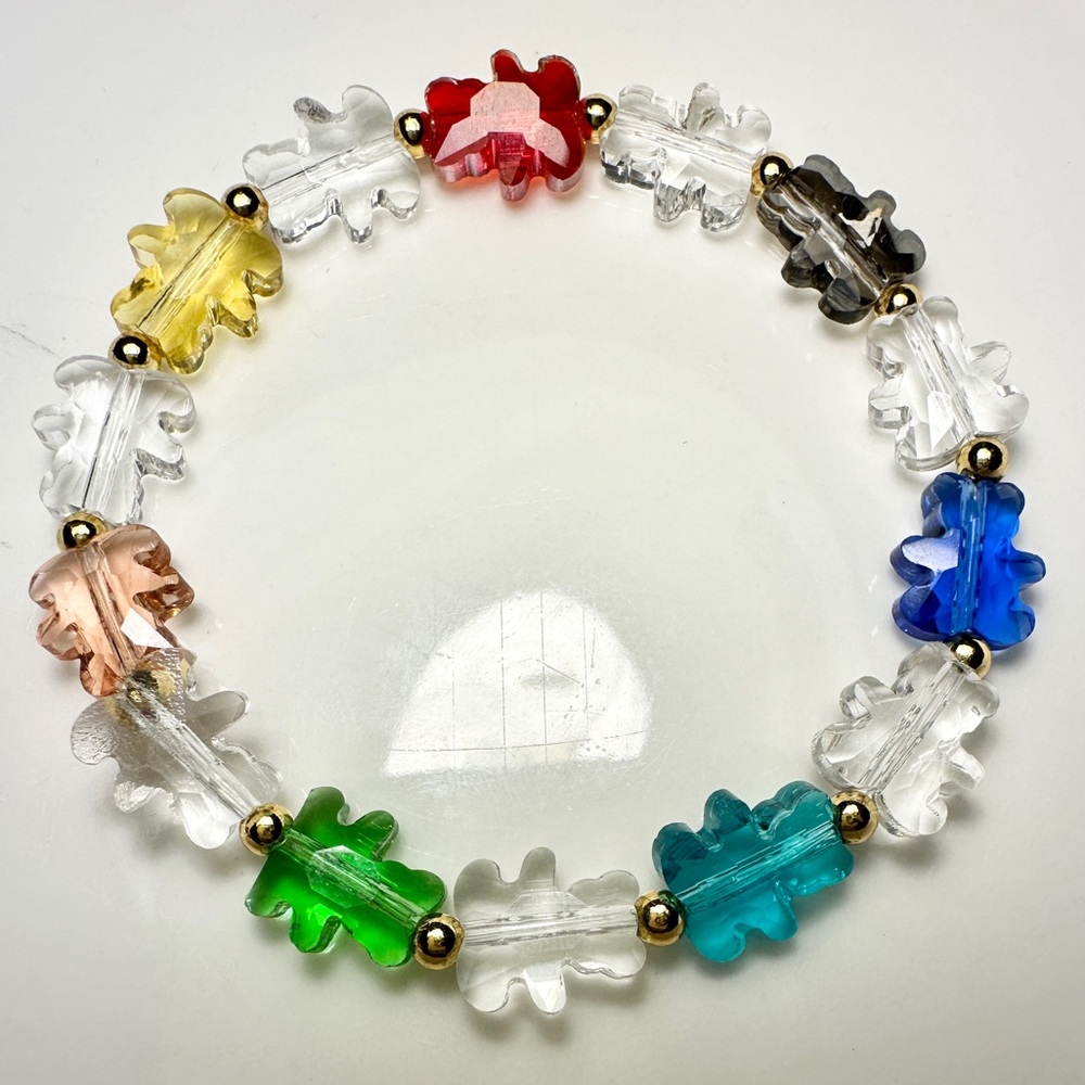 Colorful Kids and Women  Bear Beaded Bracelet 14 cm #2  M4